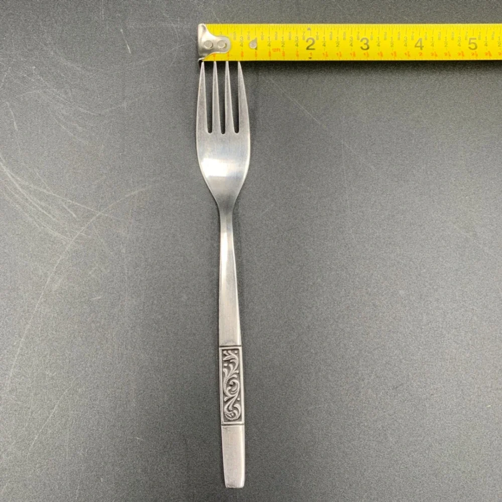 Amefa Royal Damask Stainless Steel Dinner Forks Set of 6 Scroll Pattern Holland